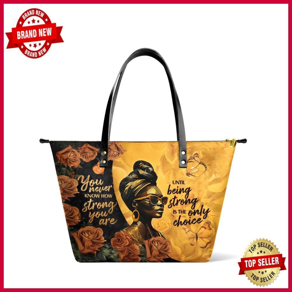 Large Premium Leather Tote Bag with Zipper Closure for Work & Travel